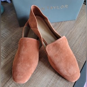 Ann Taylor Southwest Clay Size 11 Stepback Suede Flat-New
